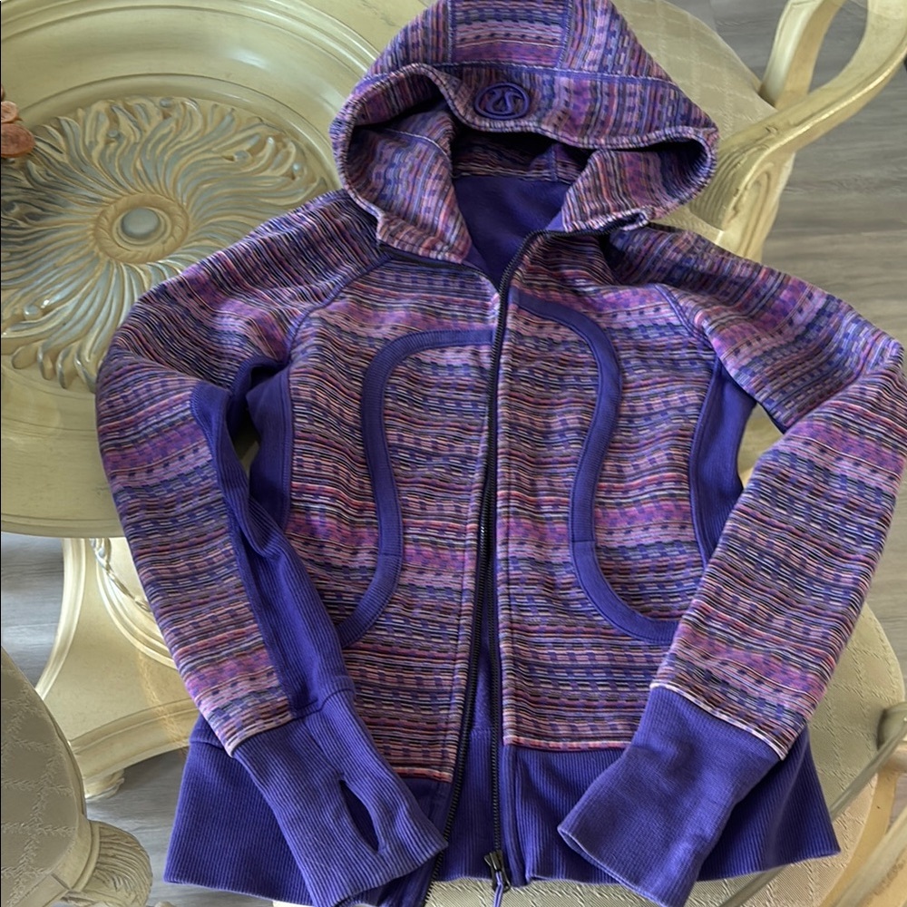 Purple and Multicolor Hooded Jacket